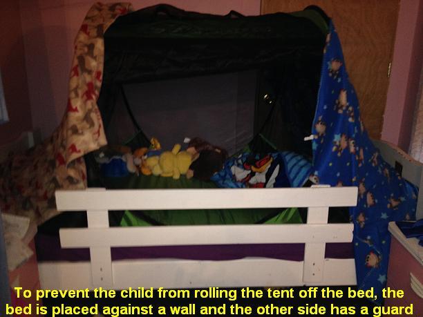 Bed tent for autistic child