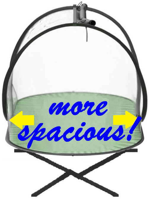 more spacious pop up tent